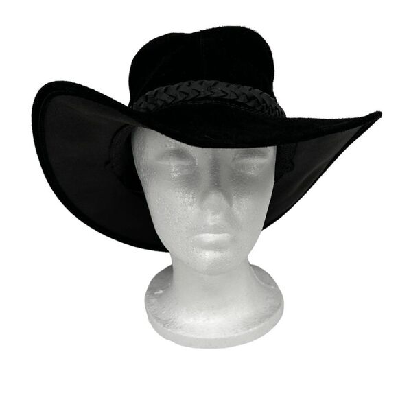 Kakadu Australia | Leather Black Hat with Braided Band Accent Size Large main image 11